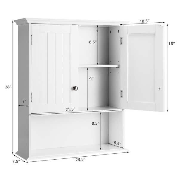 Jaela 23 1/2W 2-Door White Wood Bathroom Storage Cabinet - #781H0