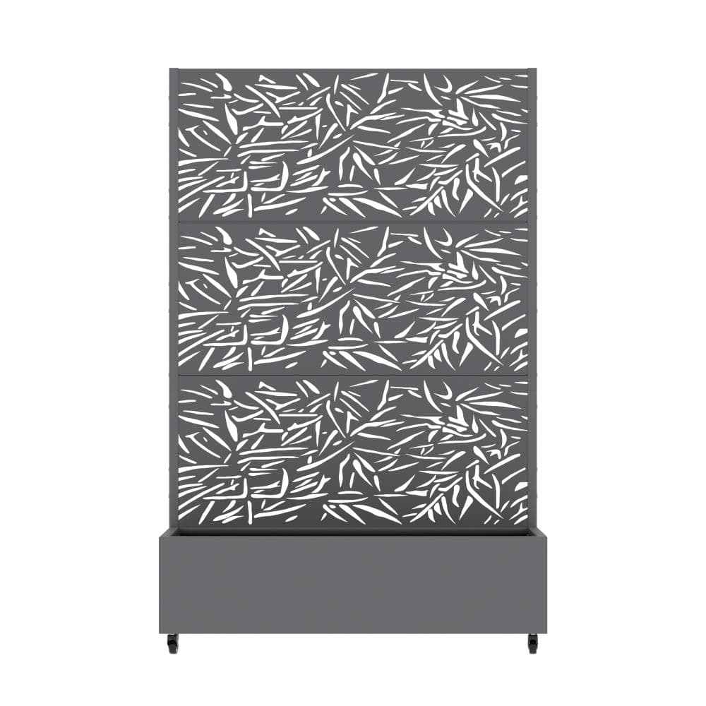 "72"" H x 47"" W Gray Metal Planter with Trellis Privacy Screen, Modern Freestanding Planter Box for Climbing Plants" price history on PriceWatchPro