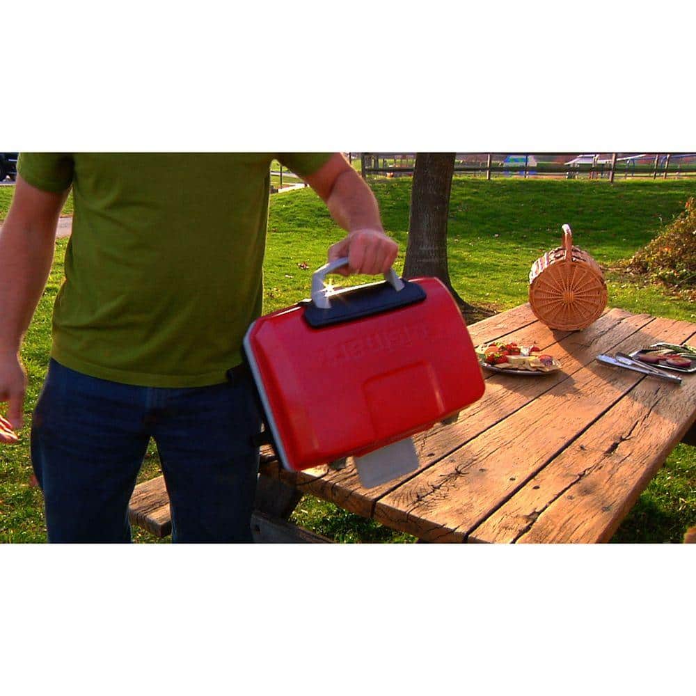 Cuisinart Red Portable Tabletop Propane Gas Grill with Folding Legs