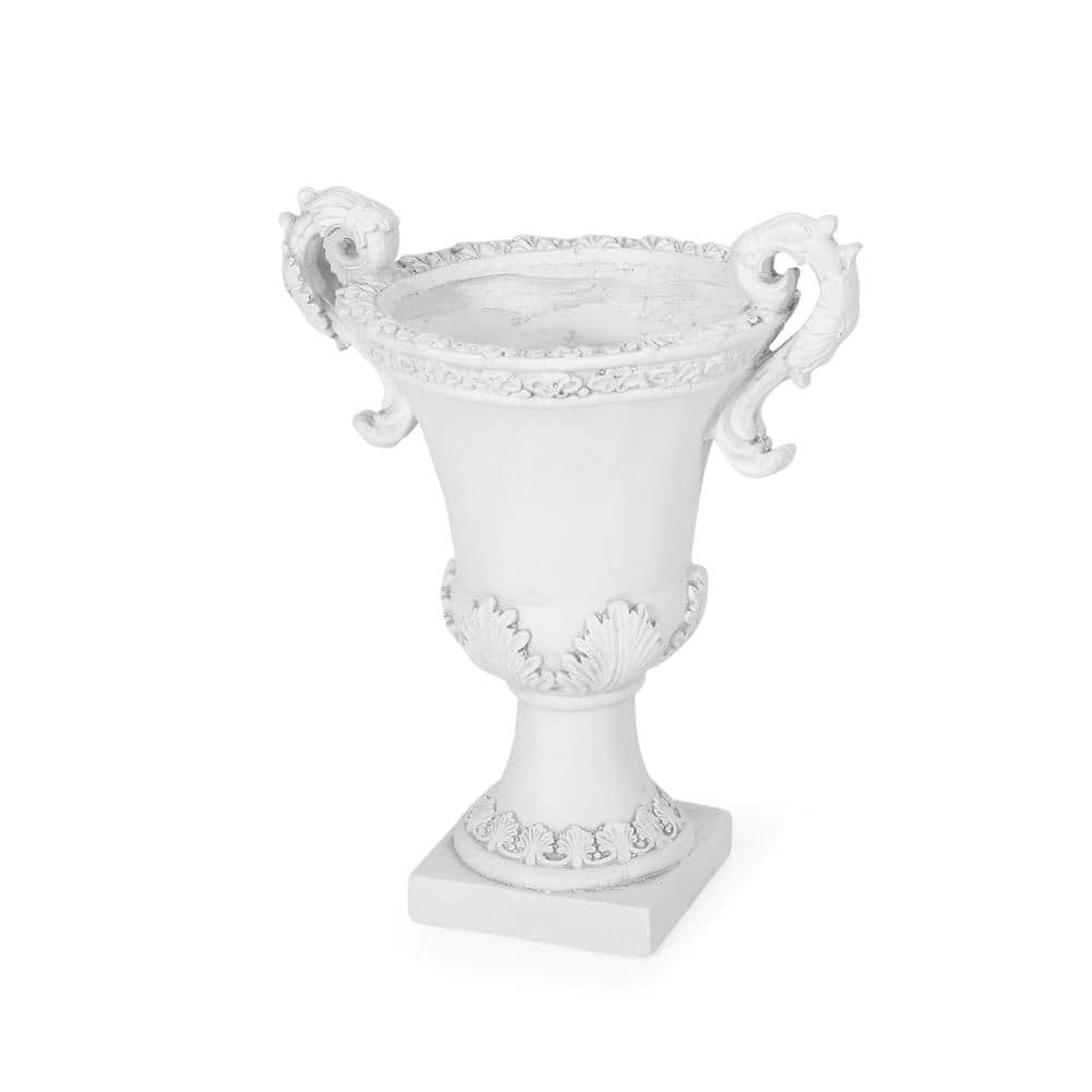 Antique White Lightweight Concrete Garden Urn Planter