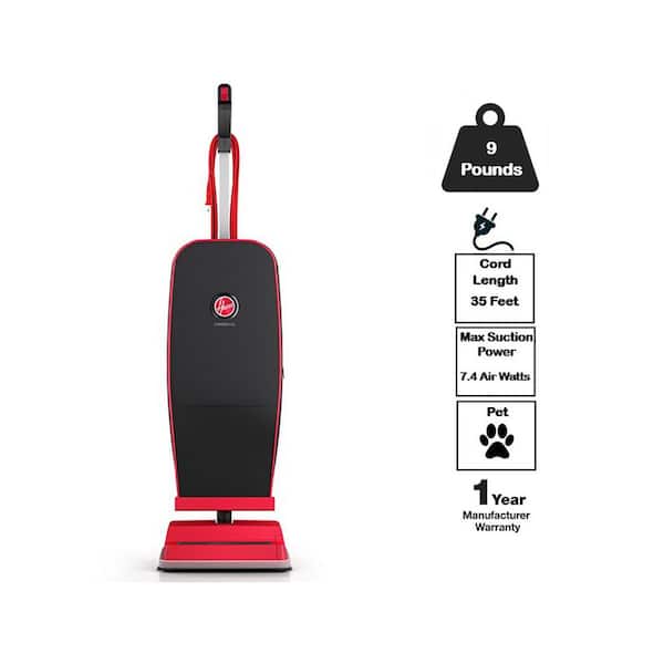 Commercial Prime Lite,Bagged, Corded, HEPA Filter, Professional Upright Vacuum Cleaner for Carpet and Hard Floors, Black