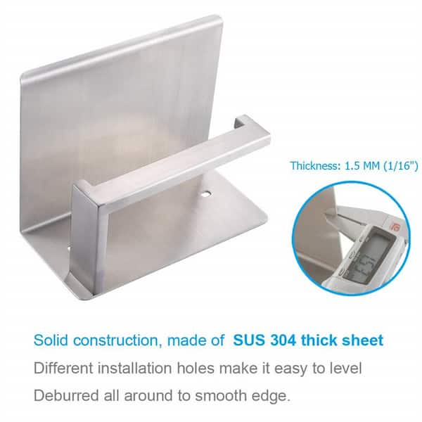Brushed Nickel Bathroom Rectangle Shower Shelf Storage Holder SUS No  Drilling