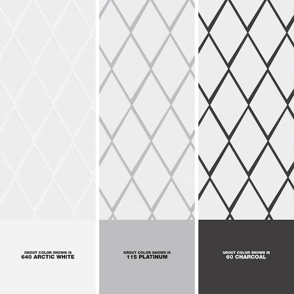 Restore Bright White 12 in. x 13 in. Glazed Ceramic Diamond Mosaic Tile (0.88 sq. ft./each)