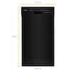 Whirlpool 18 in. Black Front Control Dishwasher with Stainless Steel Tub,  50 dBA WDF518SAHB - The Home Depot