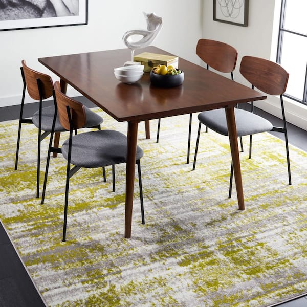 Skyler 9 ft. x 12 ft. Silver/Green Distressed Overdyed Area Rug