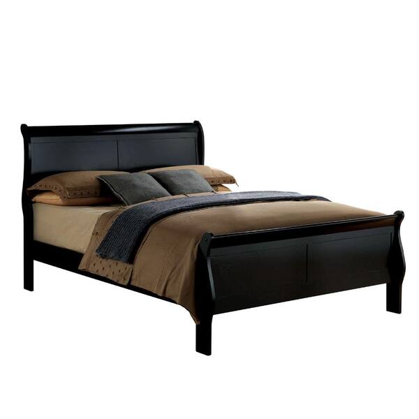 William's Home Furnishing Louis Philippe III Black Twin Bed