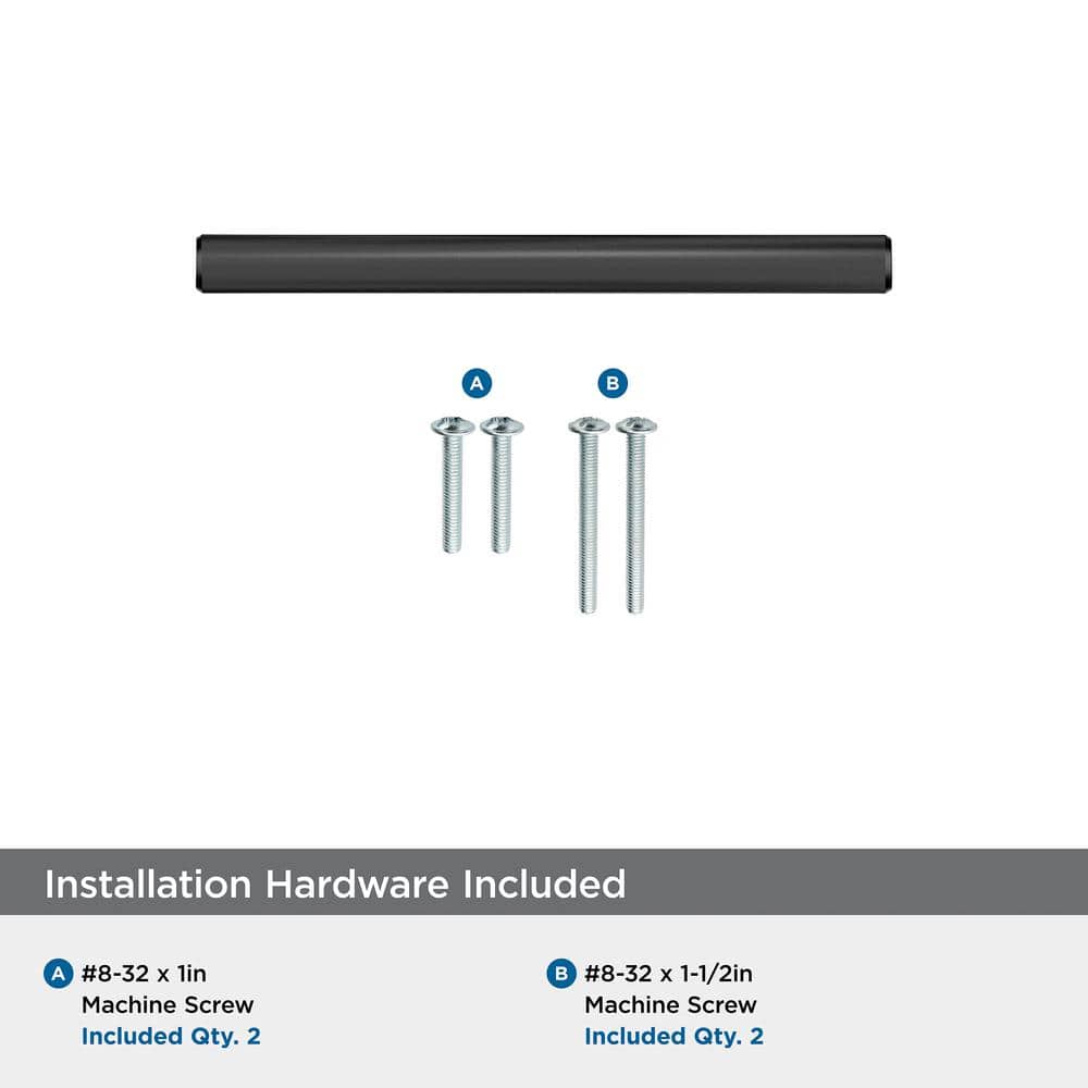 Matte Black Steel Bar Pulls with Mounting Hardware, 10 Pack