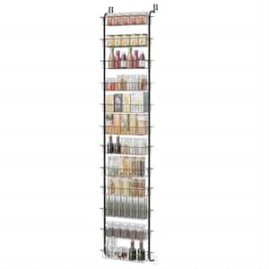 12-Tier Over the Door Hanging Pantry Door Storage with 12 Baskets Behind the Closet Door Storage Black