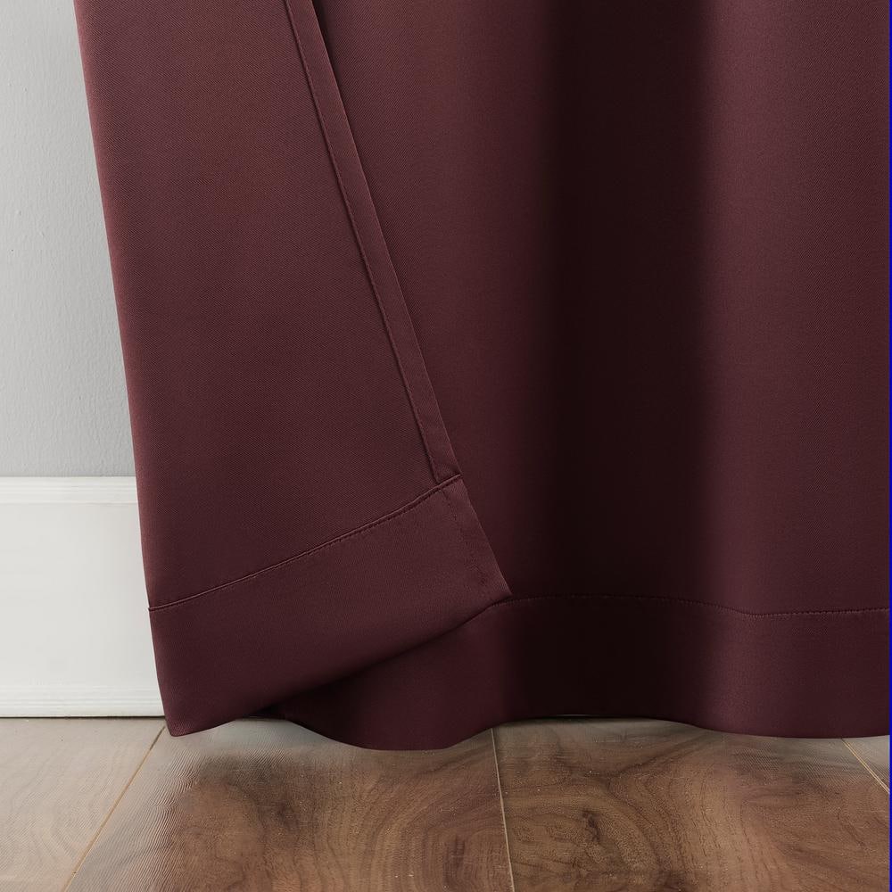 Merlot Red Blackout Grommet Curtain Panel, 40" x 95" Polyester