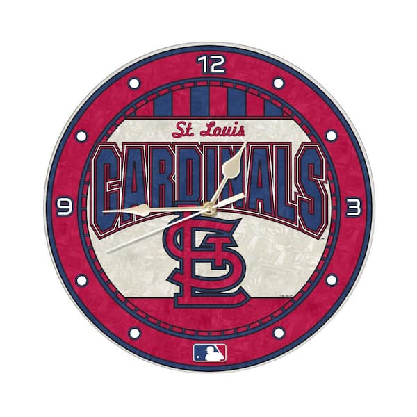 The Memory Company MLB -12 in. Novelty Cardinals Art Glass Clock