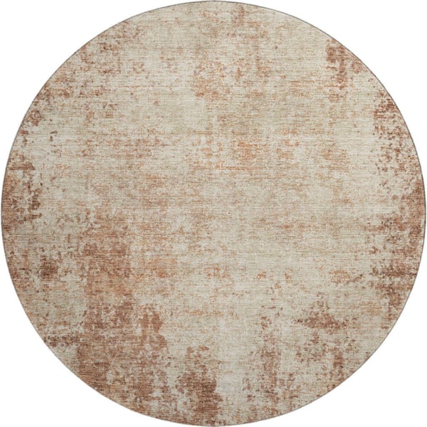 Addison Rugs Mayfield Premium Machine Washable Abstract AMF940 Paprika 8 ft. x 8 ft. Round Rug