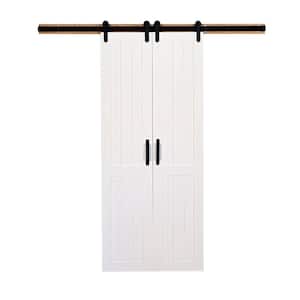 36 in. x 84 in. Vertical Plank Solid Primed Wood Split Barn Door with Hardware Kit 36 in. x 84 in. Vertical Plank Solid Primed Wood Split Barn Door with Hardware Kit