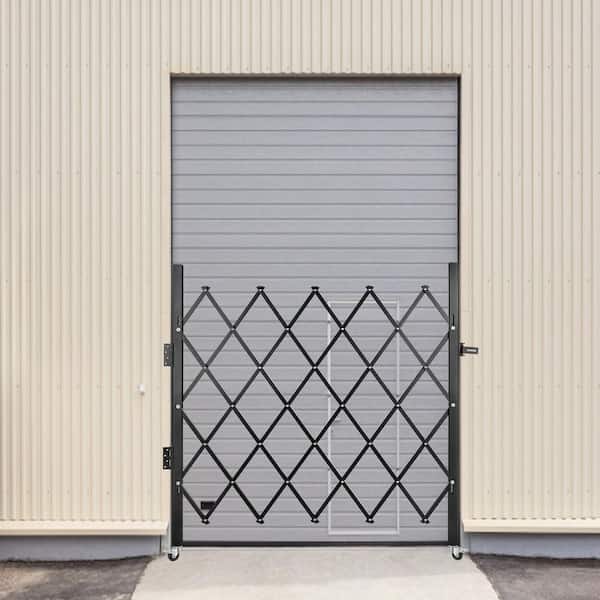 VEVOR Single Fold Security Gate 48 in. H x 37 in. W Steel Accordion Security Gate with Padlock 360° Rolling Garden Fence
