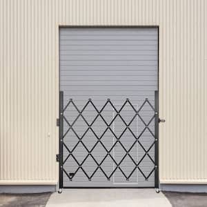 Single Fold Security Gate 48 in. H x 37 in. W Steel Accordion Security Gate with Padlock 360° Rolling Garden Fence