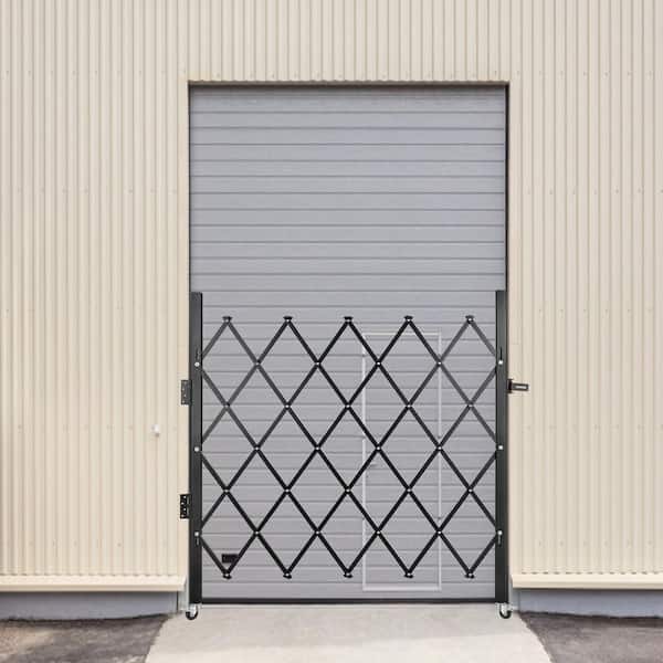 VEVOR Single Fold Security Gate 42 W x H Black Steel