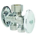 1/2 in. Nom Comp Inlet x 3/8 in. O.D. Comp x 3/8 in. O.D. Comp Dual Outlet Dual Shut-Off Chrome Plated Straight Valve