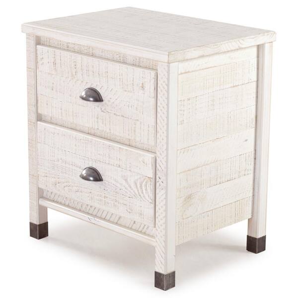Camaflexi Baja 2Drawer Shabby White Nightstand BJ209 The Home Depot