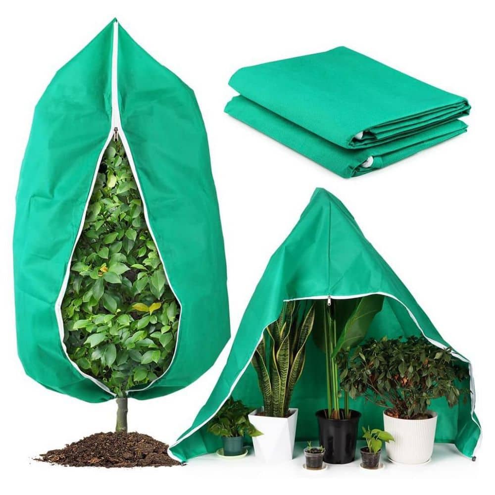 31.5 in. Green Winter Plant Covers Freeze Protection, Fabric Frost Protection with Zipper Drawstring (4-Pack) price history on PriceWatchPro