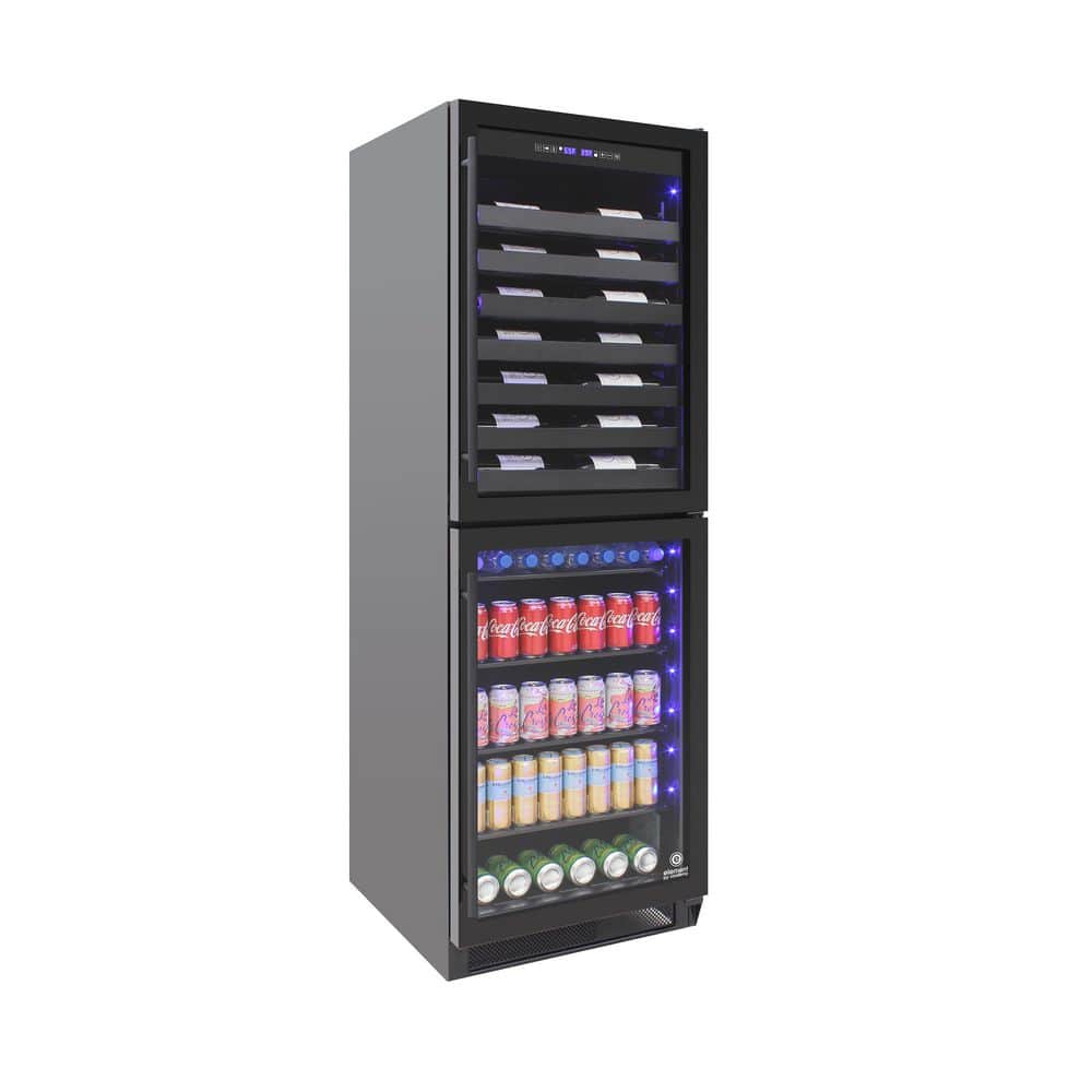 Element 23.9 W. 98-Bottle Dual-Zone Wine and 200-Can Beverage Cooler in Bla