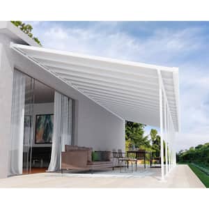 Feria 13 ft. x 42 ft. White/White Aluminum Patio Cover