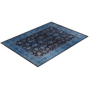 Blue 9 ft. 2 in. x 12 ft. 4 in. Fine Vibrance One-of-a-Kind Hand-Knotted Area Rug