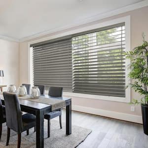 Hampton Bay Gray Cordless Room Darkening Vinyl Mini Blinds with 1