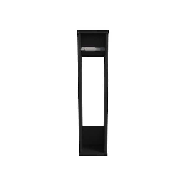 Matte Black Wall Mounted Toilet Paper Holder with Storage, 5-Roll Bathroom Toilet Paper Organizer Stand with Shelf