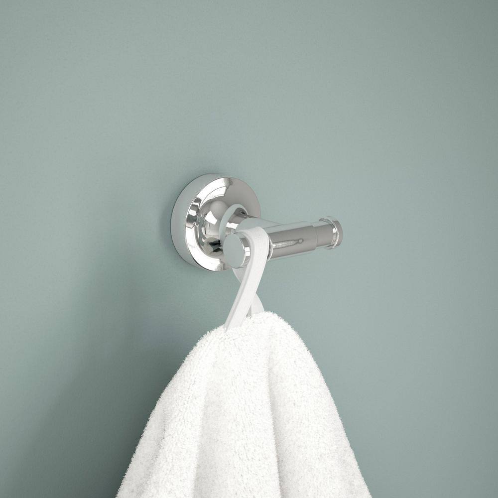 Polished Chrome Double Towel Hook with Mounting Hardware