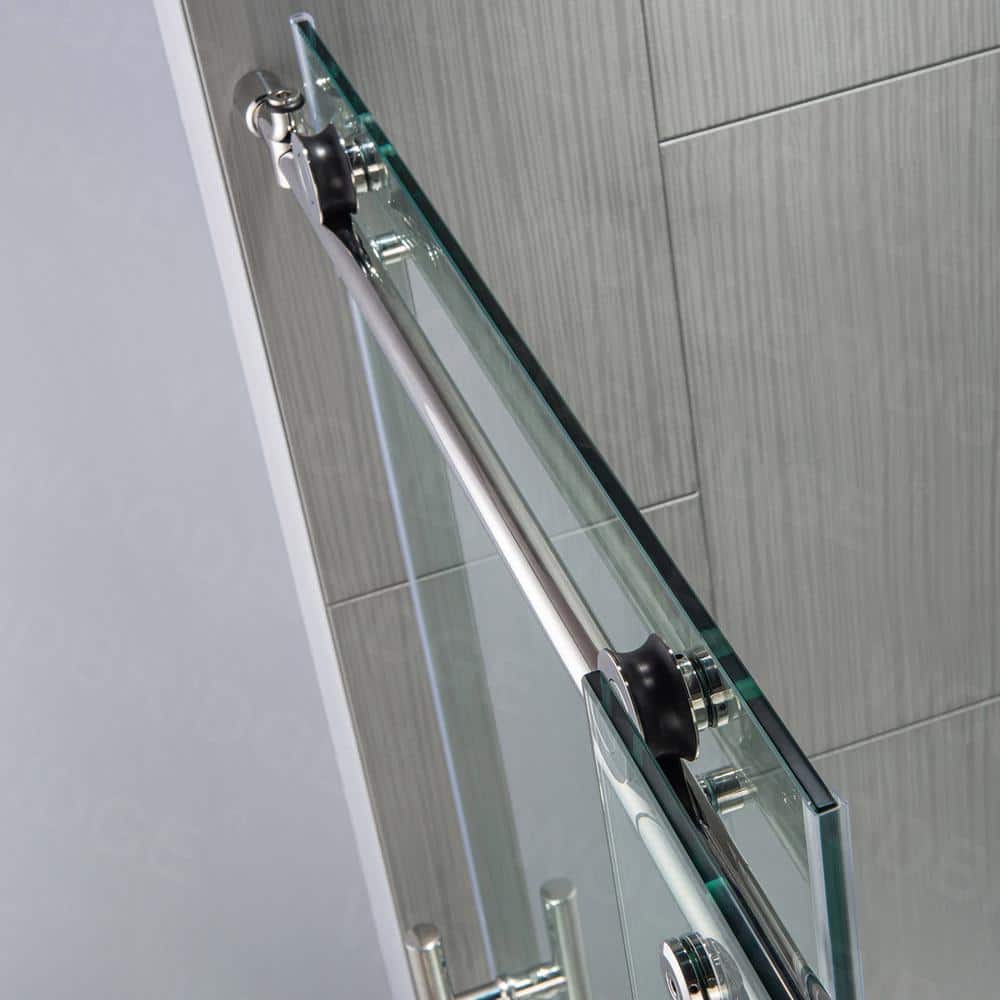 48'' Frameless Clear Tempered Glass Sliding Shower Door