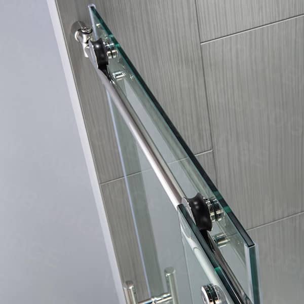 Woodbridge Beccles 56 In To 60 X 62 Frameless Sliding Bathtub Door With Shatter Retention Glass Brushed Nickel Hsd3627 Frameless Sliding Bathtub Door, Woodbridge Frameless Sliding Bathtub Door