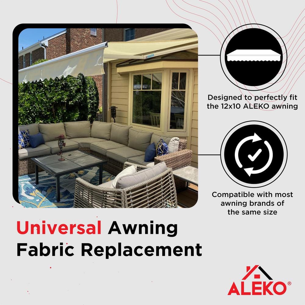 Ivory UV Resistant Retractable Awning Fabric Replacement