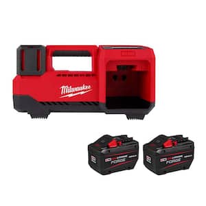 M18 18-Volt Lithium-Ion Cordless Electric Portable Inflator with (2) 12.0 Ah FORGE Batteries