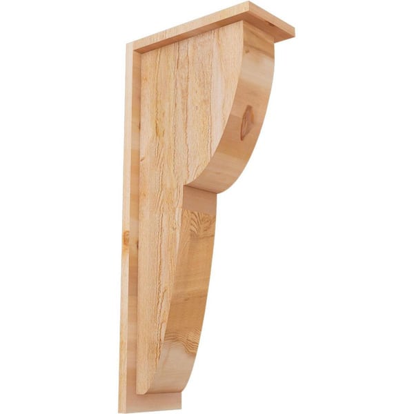Ekena Millwork 6 in. x 12 in. x 28 in. Western Red Cedar Crestline Rough Sawn Corbel with Backplate