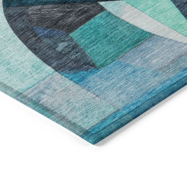Chantille Machine Washable Indoor/Outdoor Abstract ACN1757 Teal 5 ft. x 7 ft. 6 in. Area Rug