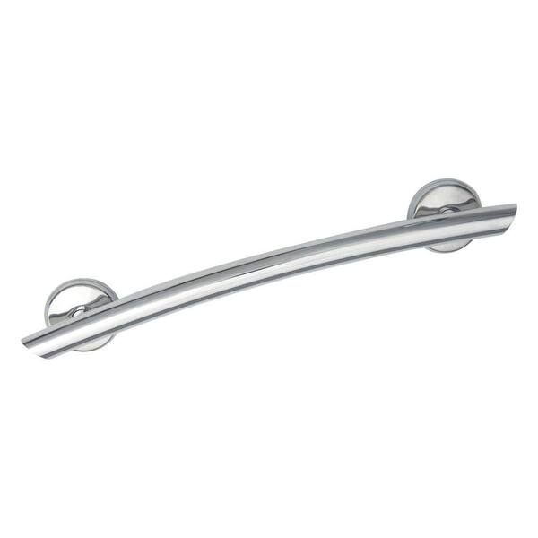 Grabcessories 16 in. x 1-1/4 in. Transitional Curved Grab Bar in Chrome-DISCONTINUED