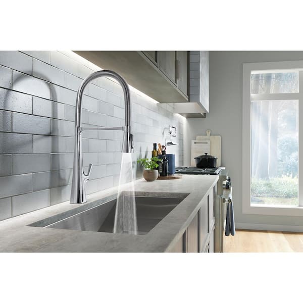 Graze Single-Handle Standard Kitchen Faucet in Polished Chrome