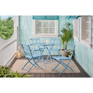 Mix and Match Surf Metal Folding Outdoor Dining Chair (1-Piece)