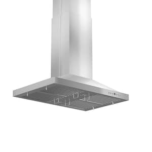 48 in. 700 CFM Ducted Island Mount Range Hood with Dual Remote Blower in Stainless Steel