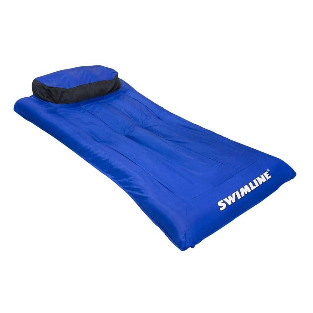 SWIMLINE Swimming Pool Inflatable Fabric Covered Air Mattress Oversized, Blue -  9057