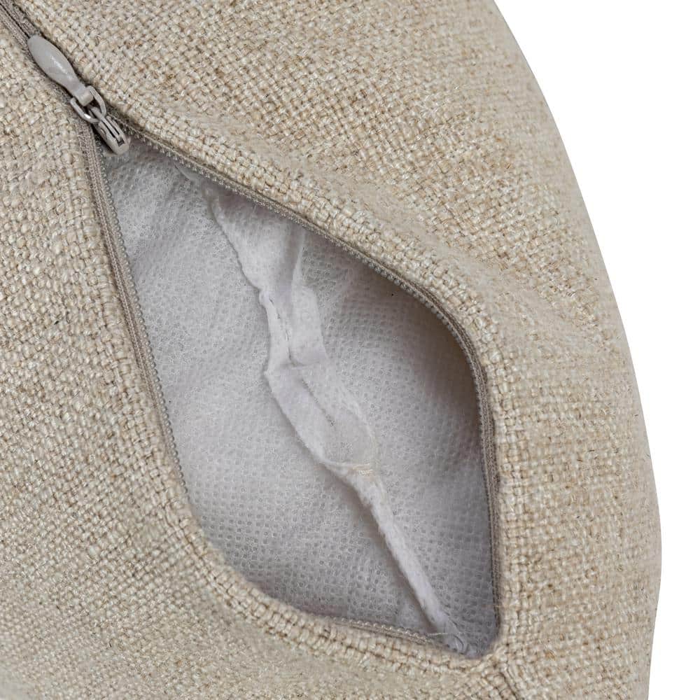 18" Square Cream Linen Animal Embroidered Throw Pillow Set
