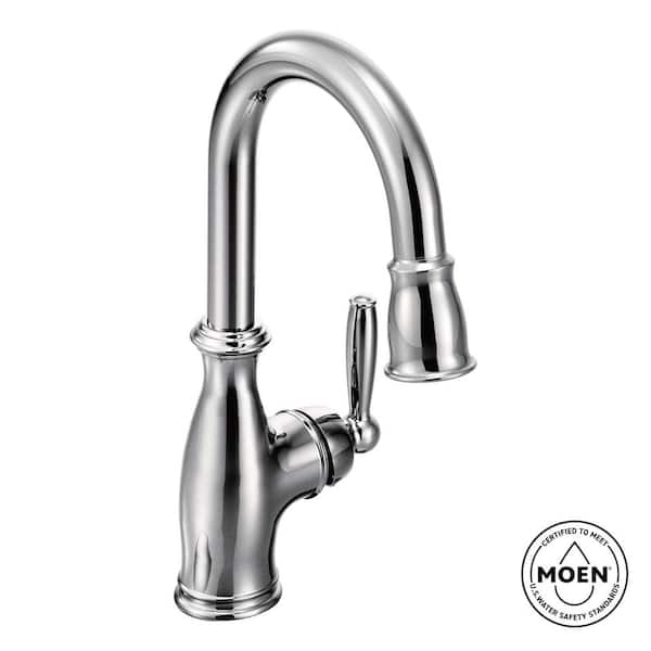 MOEN Brantford Single-Handle Pull-Down Sprayer Bar Faucet Featuring Reflex and Power Clean in Chrome