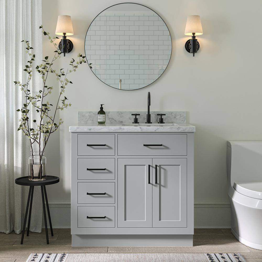 Hepburn 36" Gray Hardwood Freestanding Single Vanity Set