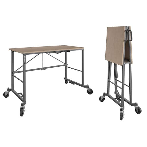 Cosco Smartfold Portable Folding Work Desk with MDF Work Top (Gray, 350 lbs.)