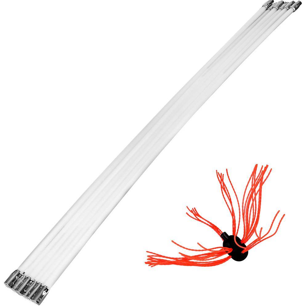 VEVOR Chimney Sweep Kit 20 ft. L Chimney Brush Kit with 6 Nylon