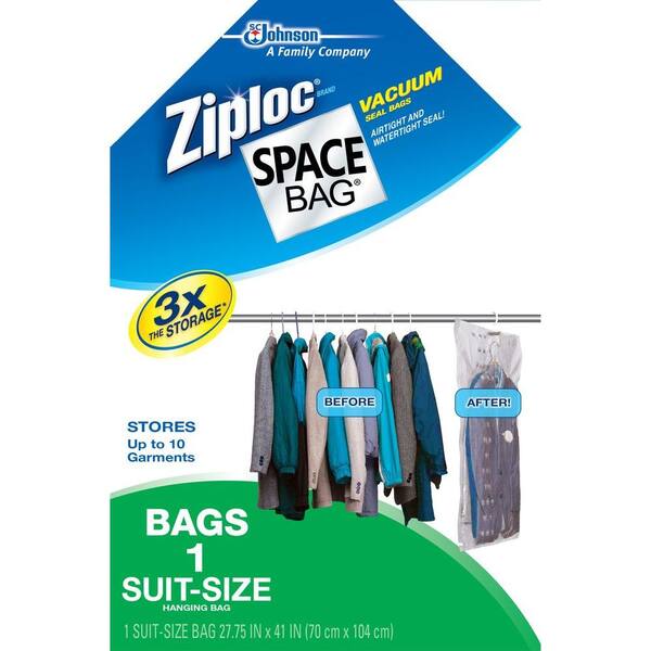 Ziploc 27.75 in. x 41 in. Hanging-Suit Space Bag (4-Pack)
