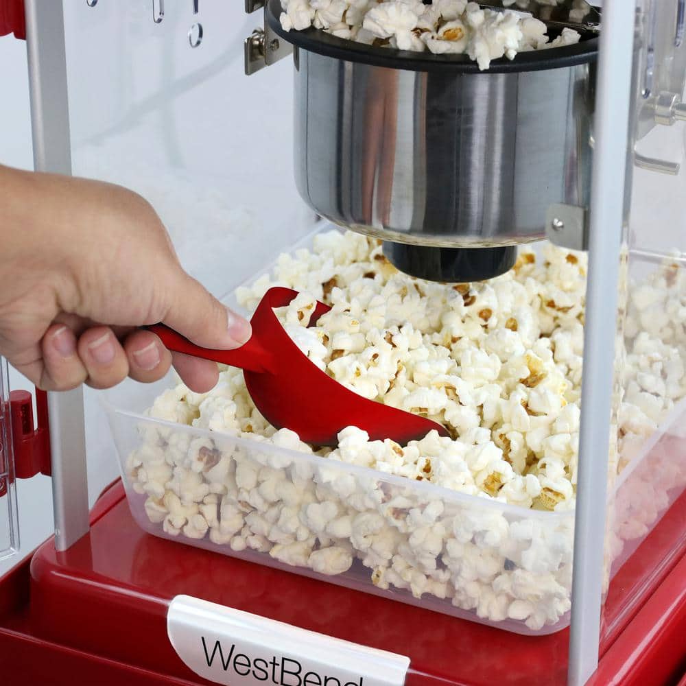 Vintage Red Stainless Steel Popcorn Machine with Cart