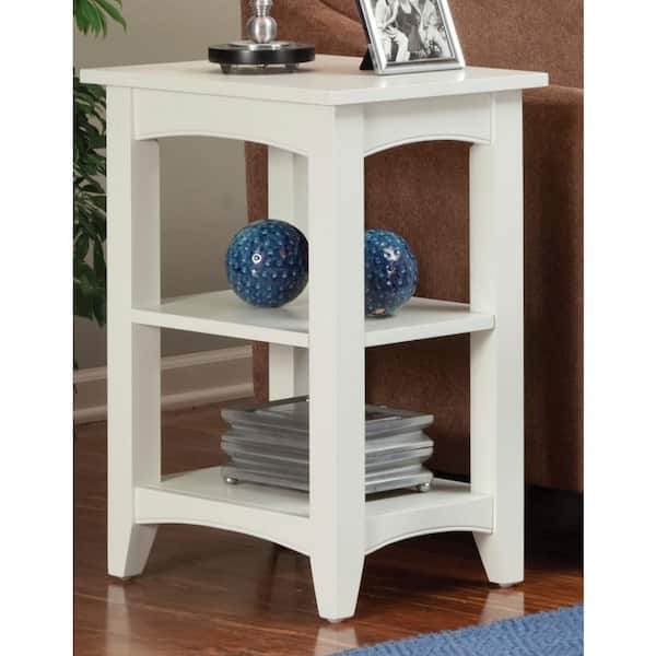 Alaterre Furniture Shaker Cottage Ivory Storage End Table