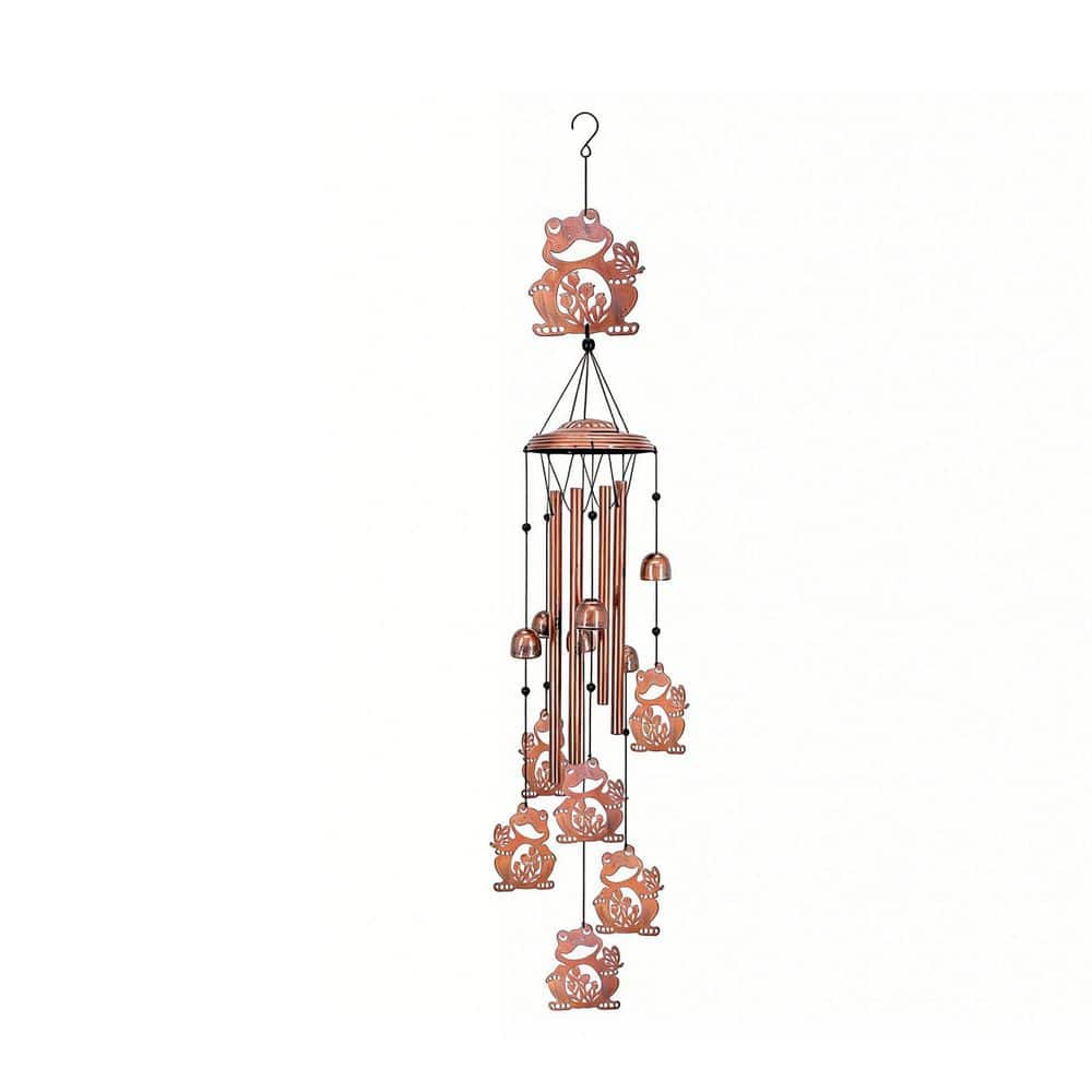 5 in. x 34 in. Metal Outdoor Frog Wind Chime for Outside