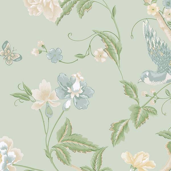 Laura Ashley Wild Meadow Pale Iris Unpasted Removable Wallpaper Sample  11336294 - The Home Depot