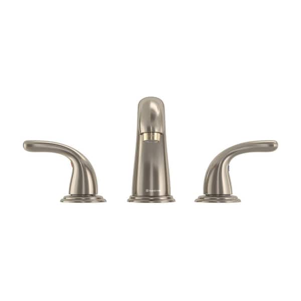 Robinet De Salle De Bain Glacier Bay Chianti – 8 Pouces, 2 Poignées, Nickel Brossé, Neuf